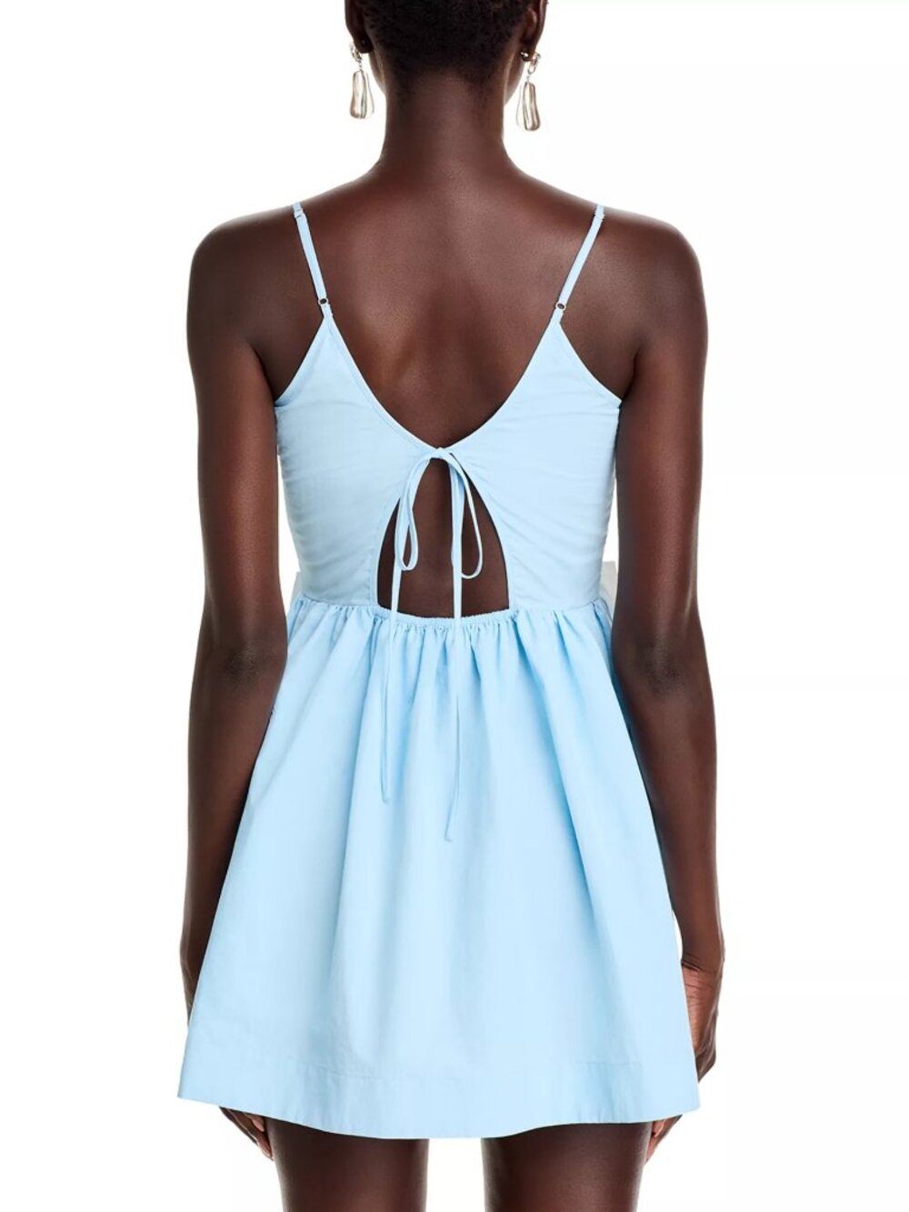 365$ Ciao Lucia Neroni Strappy Pleated Mini Skirt Dress Size S Ice Blue - Picture 3 of 4